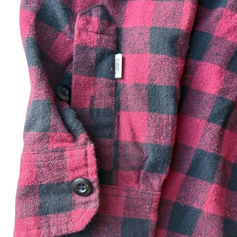 Men's Kime's Ranch Red and black plaid button-up shirt size large - Picture 5 of 8